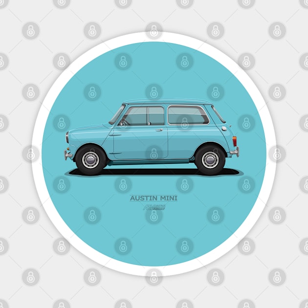 Austin Mini Sky Blue Magnet by ARVwerks